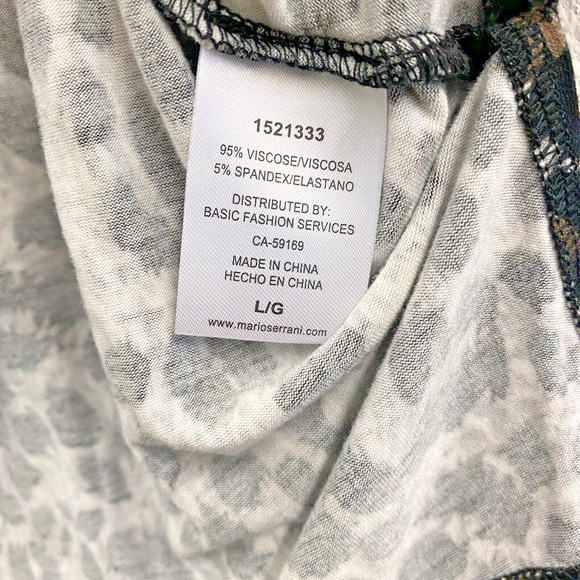 Mario Serrani Long Sleeve Tunic Top-Womens L-Trendy Soft Comfy Leopard Print - Picture 7 of 10